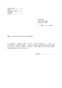 Exemple de lettre d’attestation sur l’honneur de non-imposition
