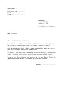 Exemple lettre démission entreprise CDD CDI