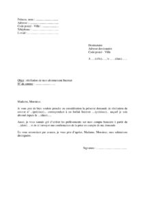 Exemple lettre résiliation abonnement Internet Free Orange Numéricable