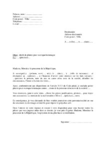 Modèle de lettre dépôt plainte pour escroquerie arnaque auprès Procureur République