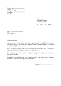 Modèle lettre contestation annulation amende RATP