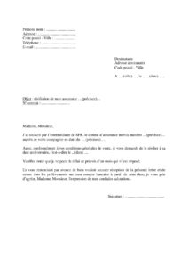 Modèle lettre de résiliation d’une assurance téléphone mobile SFR AIG