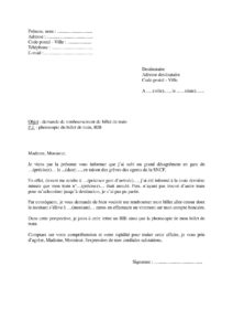 Modèle lettre demande remboursement billet train grève SNCF