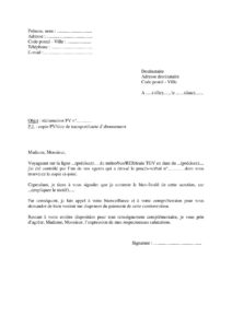 Modèle lettre réclamation contravention SNCF RATP